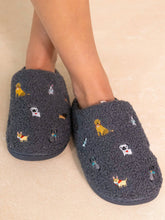 Load image into Gallery viewer, Natural Life Embroidered Sherpa Slippers - Dogs