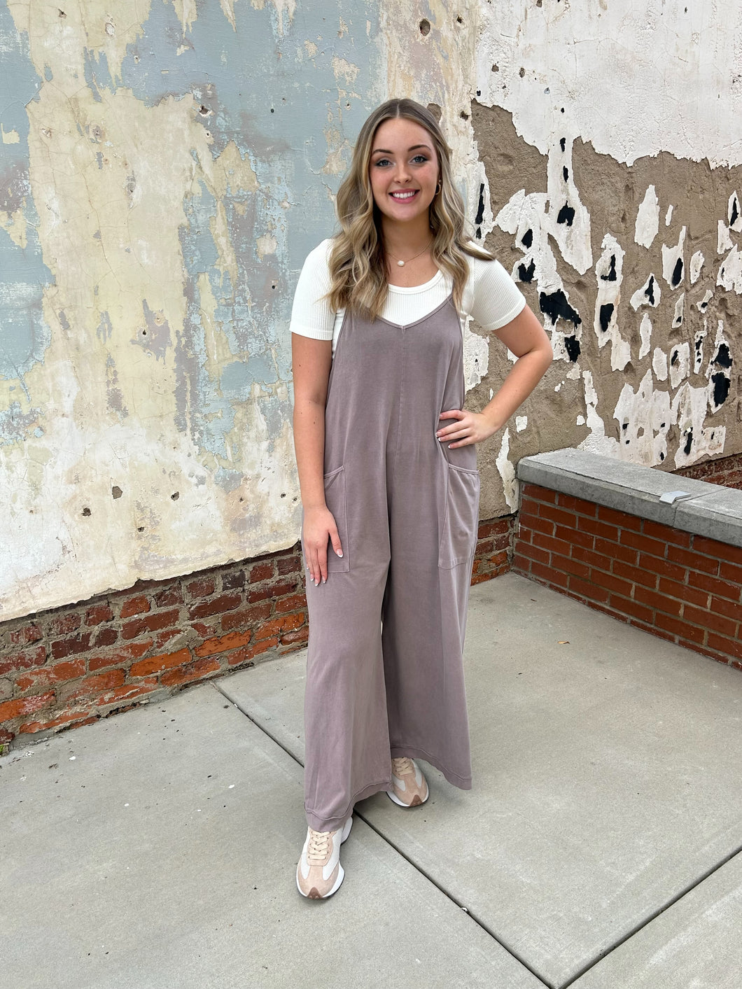 Free Spirit Wide Leg Jumpsuit - Twilight Mauve