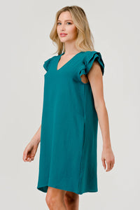 Katie V-Neck Dress - Teal