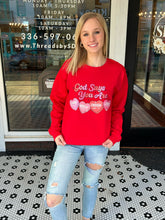 Load image into Gallery viewer, &quot;God Says You Are&quot; Valentine Pullover - Red
