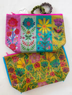 Natural Life Recycled Reversible Pouch - Rainbow Floral