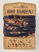 Load image into Gallery viewer, Natural Life Boho Bandeau - Black Red Bouquets