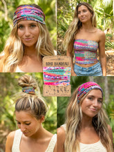 Load image into Gallery viewer, Natural Life Boho Bandeau - Pink Watercolor Patchwork
