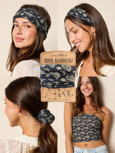 Load image into Gallery viewer, Natural Life Boho Bandeau - Black Cluster Medallions