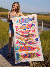 Load image into Gallery viewer, Natural Life - Yoga / Beach Towel - Cream Fish