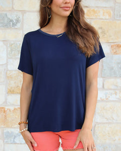 Grace & Lace Basic Crew Neck Tee - Midnight