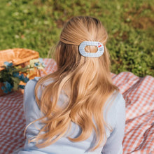 Load image into Gallery viewer, Medium Teleties Flat Round Hair Clip - Basket of Cherries