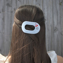 Load image into Gallery viewer, Small Teleties Flat Round Hair Clip - Basket of Cherries