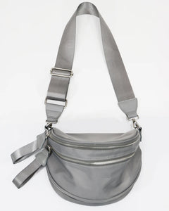 Zippered Belt Bag by Grace & Lace - Grey