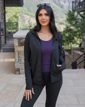 Load image into Gallery viewer, Grace &amp; Lace Best Athletic Zip Up Jacket - Black