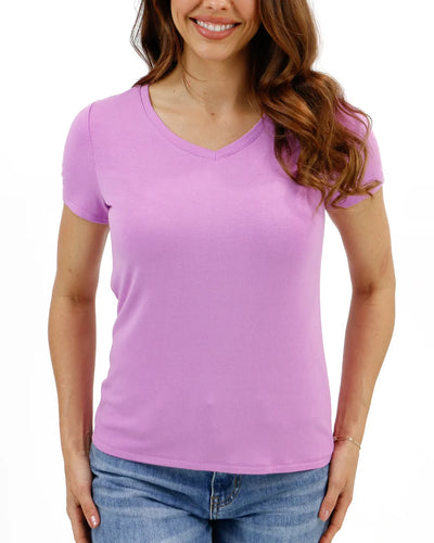 Grace & Lace Best Fit V-Neck Tee - Orchid