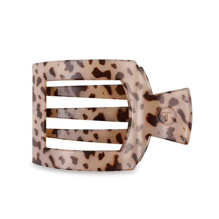 Large Teleties Flat Square Hair Clip - Blonde Tortoise