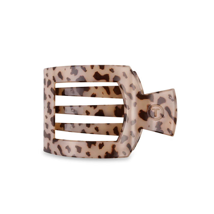 Medium Teleties Flat Square Hair Clip - Blonde Tortoise
