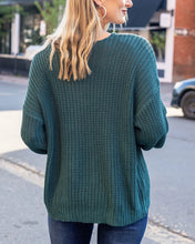 Load image into Gallery viewer, Grace &amp; Lace Boyfriend Slouchy Knit Sweater - Blue Spruce