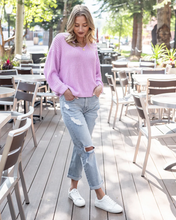 Load image into Gallery viewer, Grace &amp; Lace Boyfriend Slouchy Knit Sweater - Orchid