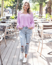 Load image into Gallery viewer, Grace &amp; Lace Boyfriend Slouchy Knit Sweater - Orchid