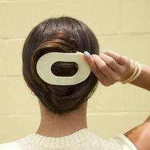 Load image into Gallery viewer, Large Teleties Flat Round Hair Clip - Butter Yellow