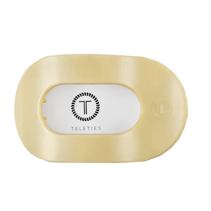 Large Teleties Flat Round Hair Clip - Butter Yellow