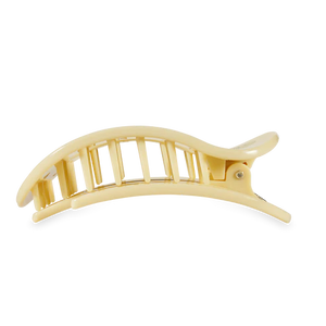 Large Teleties Flat Round Hair Clip - Butter Yellow