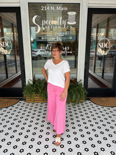 Emma Wide Leg Pants by Easel - Barbie Pink