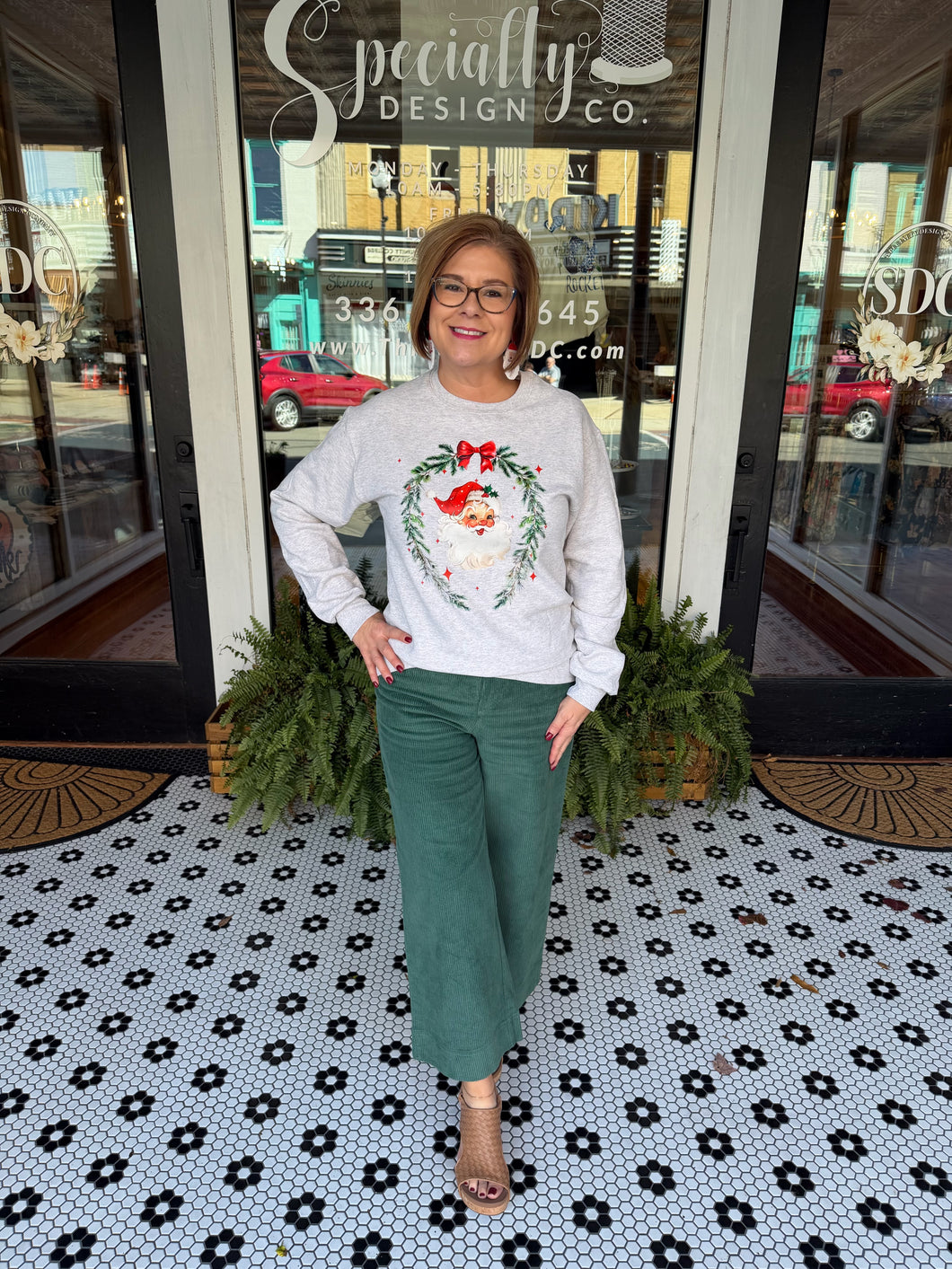 🎀 Coquette Santa Pullover