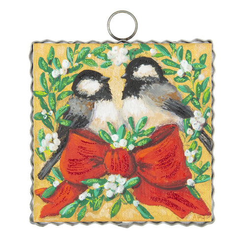 RTC Mini Gallery Charm - Mistletoe Chickadees