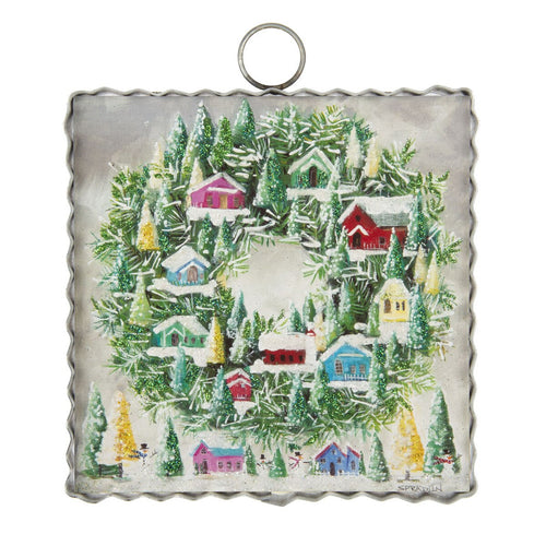 RTC Mini Gallery Charm - Vintage Wreath of Houses