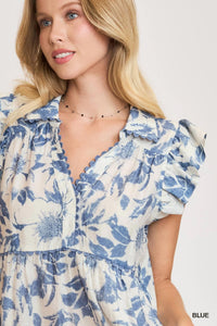 Charli Ruffle Top - Blue *Regular & Curvy*