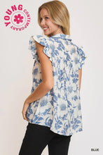 Load image into Gallery viewer, Charli Ruffle Top - Blue *Regular &amp; Curvy*