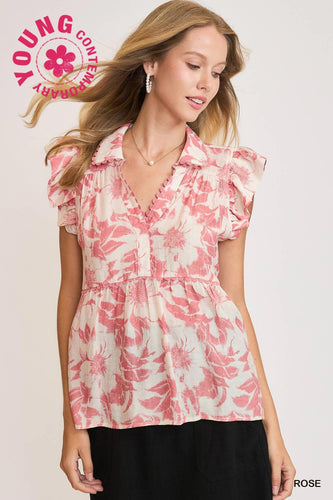 Charli Ruffle Top - Rose *Regular & Curvy*
