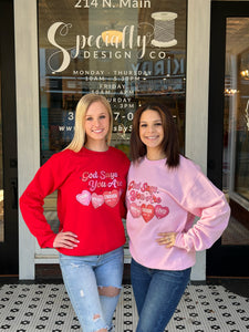 "God Says You Are" Valentine Pullover - Red