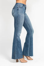 Load image into Gallery viewer, Judy Blue Mid Rise Tummy Control Cut Hem Flare Jean