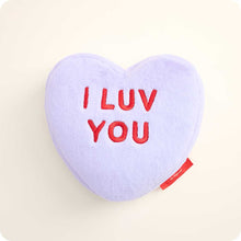 Load image into Gallery viewer, Sweethearts Purple I LUV YOU Heart Warmie
