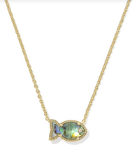 Load image into Gallery viewer, Kendra Scott Parker Fish Pendant Necklace God Abalone Shell