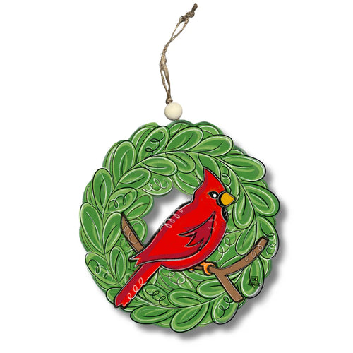 DK Designs Ornament - Cardinal Wreath