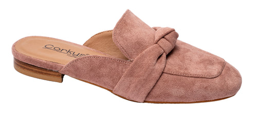 Corky's Clingy Mule Sandals - Blush Faux Suede