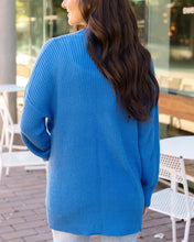 Load image into Gallery viewer, Grace &amp; Lace Oversized Comfy Knit Blue Cardigan - Blue
