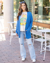 Load image into Gallery viewer, Grace &amp; Lace Oversized Comfy Knit Blue Cardigan - Blue