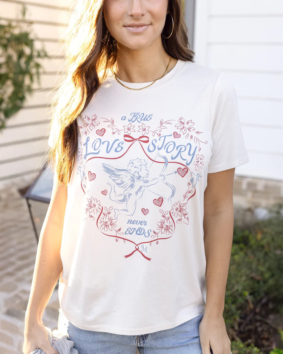 Grace & Lace Crew Neck Graphic Tee - True Love