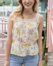 Load image into Gallery viewer, Grace &amp; Lace Crochet Trim Cami - Ivory Floral