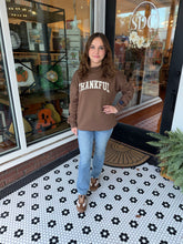 Load image into Gallery viewer, Word Warrior - Reversible Sweatshirt - THANKFUL &amp; BLESSED - Mocha Brown