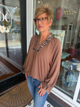 Load image into Gallery viewer, Lively Leopard Trim Top