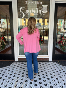 Cheyenne Babydoll Top - Rose Pink