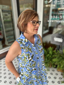 Norah Floral Mini Dress - Blue