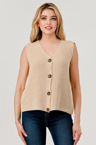 London Sweater Vest - Cream