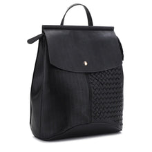 Load image into Gallery viewer, Stitched Convertible Backpack - Black