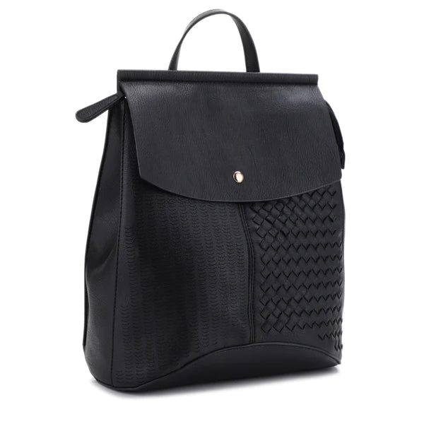 Stitched Convertible Backpack - Black