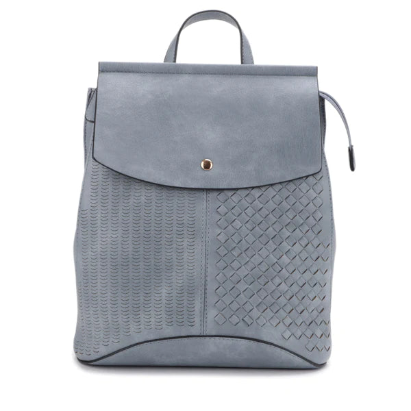 Stitched Convertible Backpack - Dusty Blue