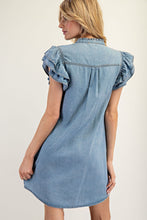 Load image into Gallery viewer, Daisy Denim Ruffle Dress