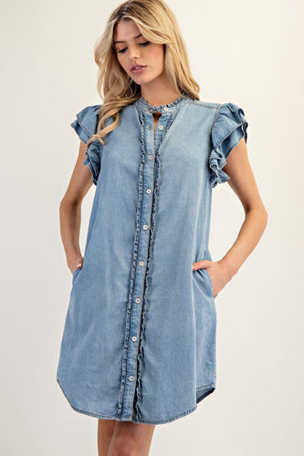 Daisy Denim Ruffle Dress